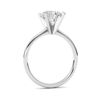 2Cttw Round Shaped Lab Grown Diamond Classic Solitaire Ring in 14K Gold (F/VS)