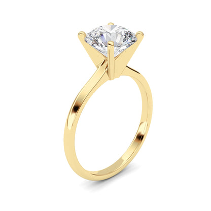 2Cttw Round Shaped Lab Grown Diamond Classic Solitaire Ring in 14K Gold (F/VS)