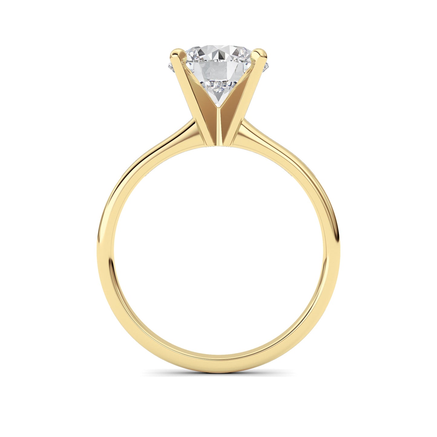 2Cttw Round Shaped Lab Grown Diamond Classic Solitaire Ring in 14K Gold (F/VS)