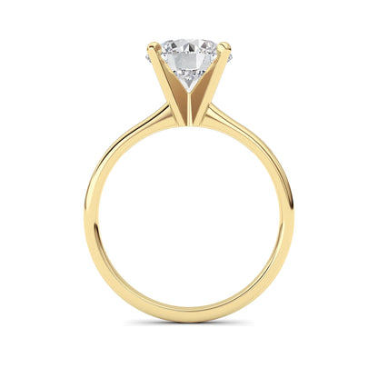 2Cttw Round Shaped Lab Grown Diamond Classic Solitaire Ring in 14K Gold (F/VS)