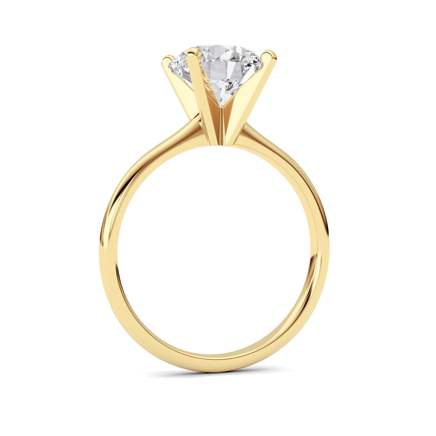 2Cttw Round Shaped Lab Grown Diamond Classic Solitaire Ring in 14K Gold (F/VS)