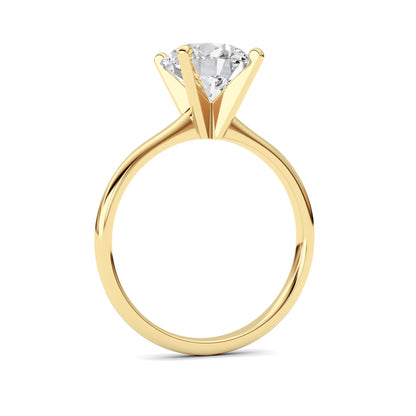 2Cttw Round Shaped Lab Grown Diamond Classic Solitaire Ring in 14K Gold (F/VS)