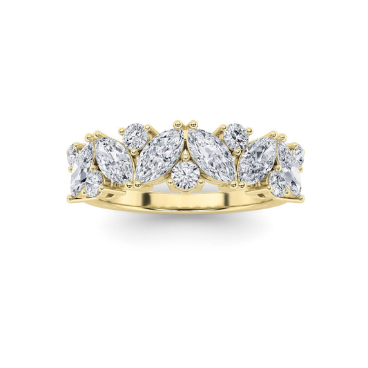 1.5Cttw Marquise Shaped Lab Grown Diamond (G/VS) Engagement Ring in 14K Gold