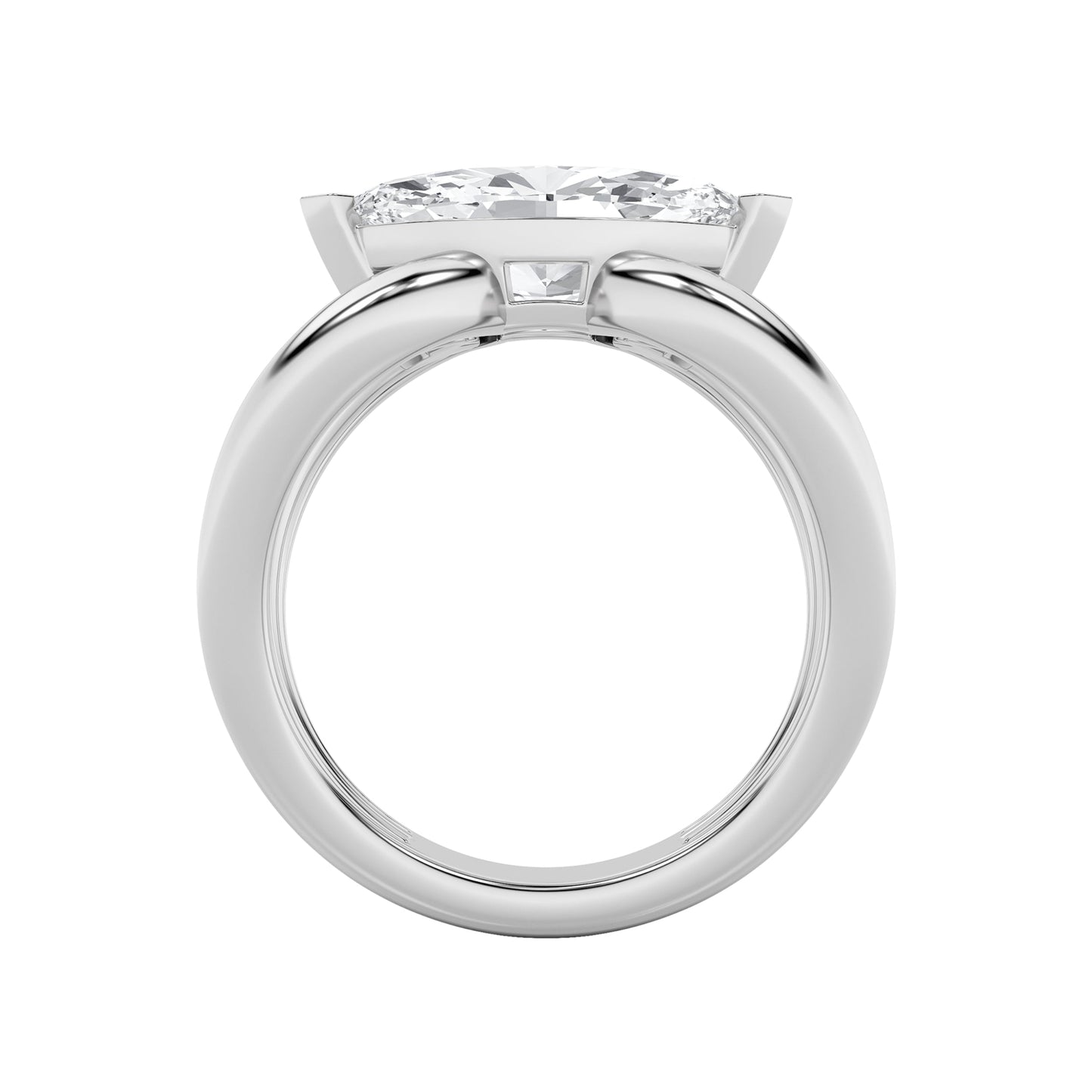 2Cttw Marquise Shaped Lab Grown Diamond (G/VS) East West Solitaire Engagement Ring in 14K Gold