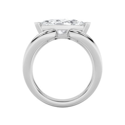 2Cttw Marquise Shaped Lab Grown Diamond (G/VS) East West Solitaire Engagement Ring in 14K Gold