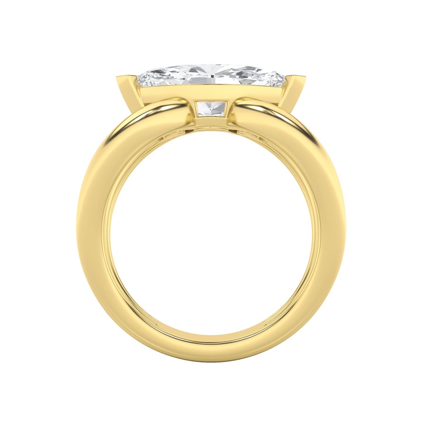 2Cttw Marquise Shaped Lab Grown Diamond (G/VS) East West Solitaire Engagement Ring in 14K Gold