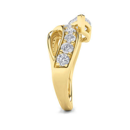 2Cttw Pear Shaped Lab Grown Diamond (G/VS) Ring in 14K Gold