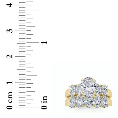 2.5Cttw Oval Shaped Lab Grown Diamond (G/VS) Bridal Set with Matching Band and Ring in 14K Gold