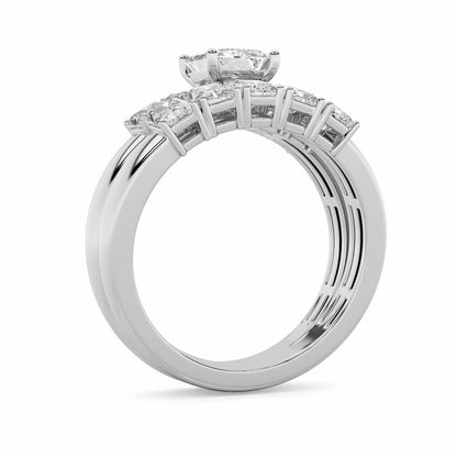 2.5Cttw Radiant Shaped Lab Grown Diamond (G/VS) Bridal Set with Matching Band and Ring in 14K Gold