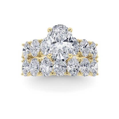 3.5Cttw Oval Shaped Lab Grown Diamond (G/VS) Bridal Set with Matching Band and Ring in 14K Gold