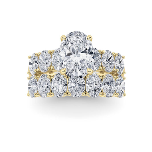 3.5Cttw Oval Shaped Lab Grown Diamond (G/VS) Bridal Set with Matching Band and Ring in 14K Gold