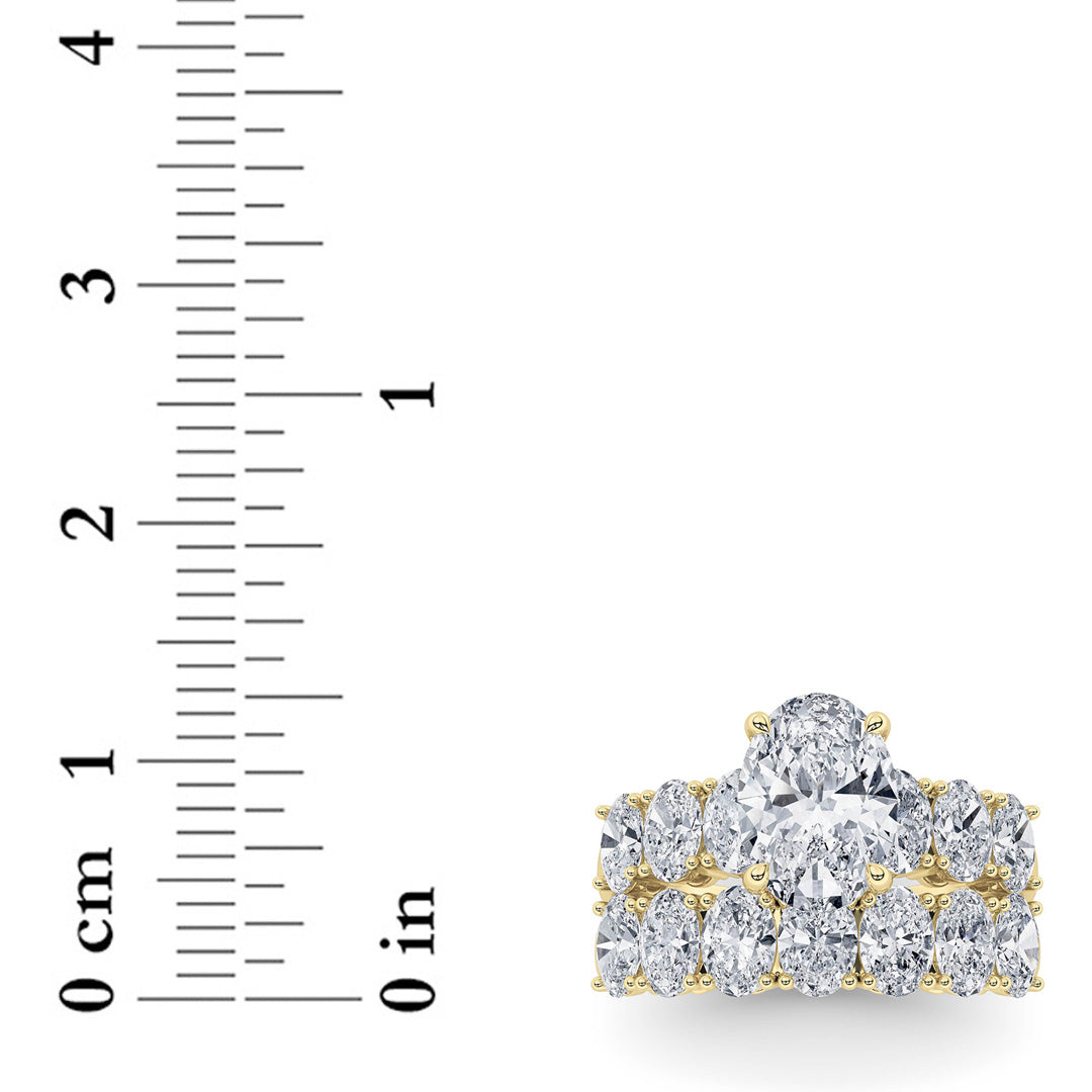 3.5Cttw Oval Shaped Lab Grown Diamond (G/VS) Bridal Set with Matching Band and Ring in 14K Gold