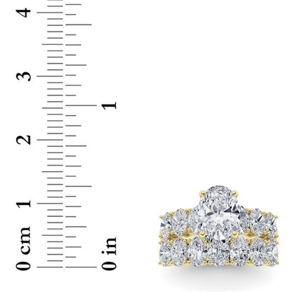 3.5Cttw Oval Shaped Lab Grown Diamond (G/VS) Bridal Set with Matching Band and Ring in 14K Gold