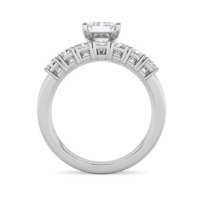 3.5Cttw Radiant Shaped Lab Grown Diamond (G/VS) Bridal Set with Matching Band and Ring in 14K Gold