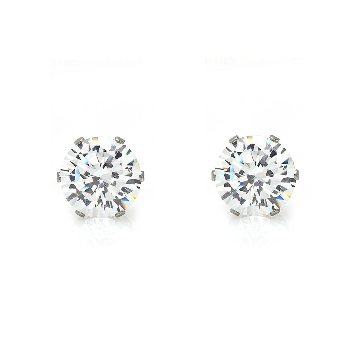 Brilliant Round CZ Stud Earrings