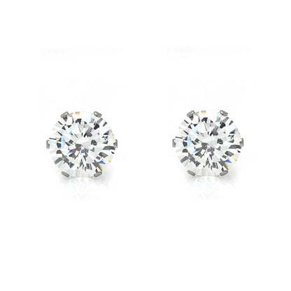 Brilliant Round CZ Stud Earrings
