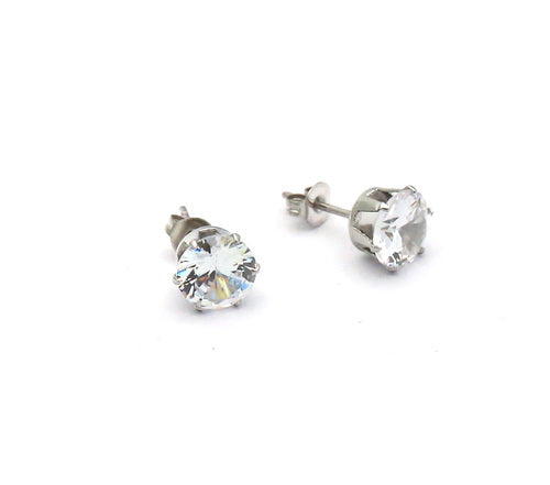 Brilliant Round CZ Stud Earrings