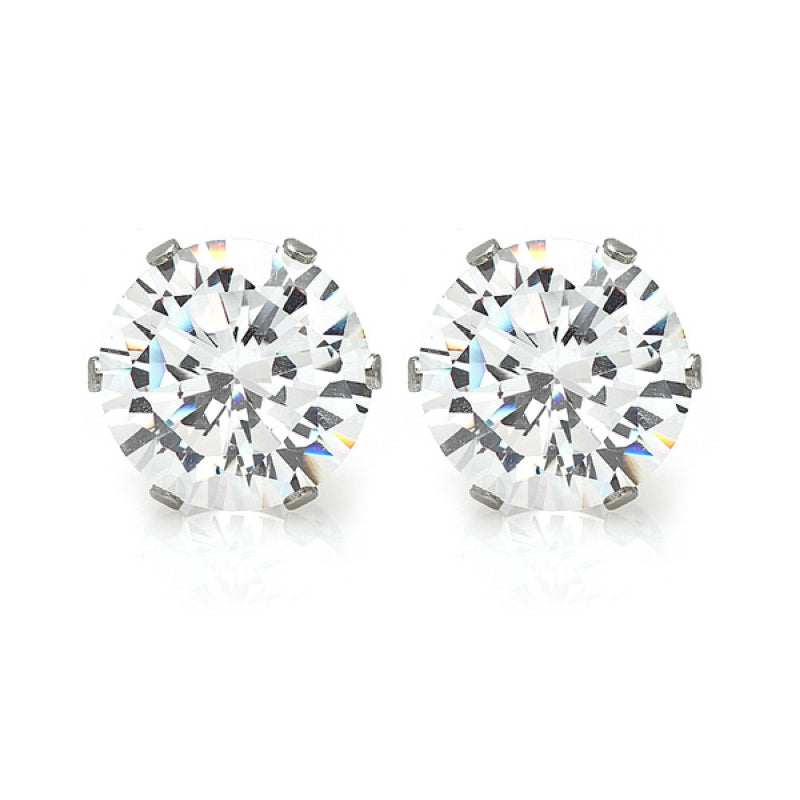 Brilliant Round CZ Stud Earrings