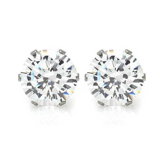 Brilliant Round CZ Stud Earrings