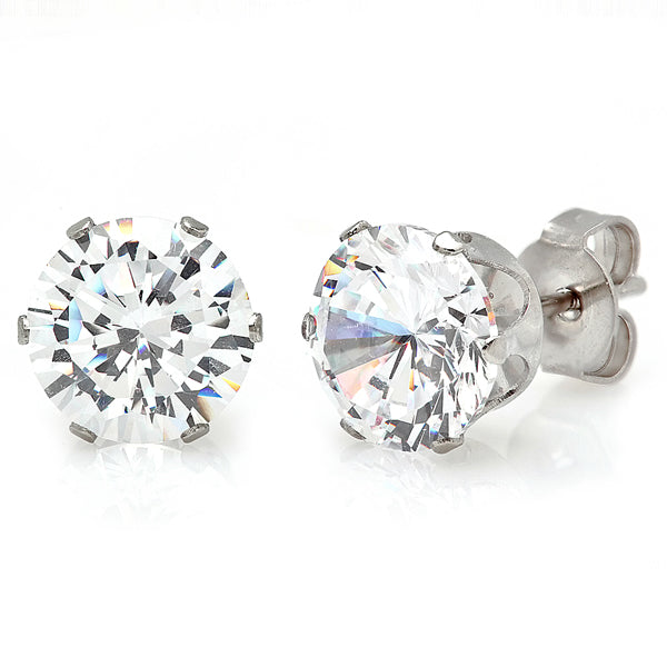 Brilliant Round CZ Stud Earrings