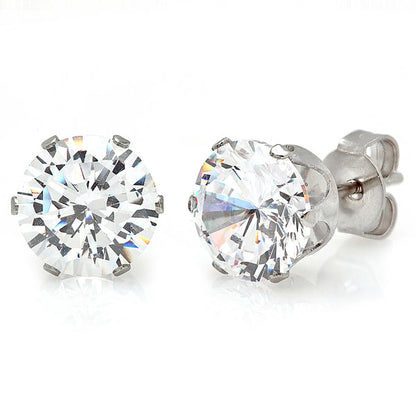 Brilliant Round CZ Stud Earrings