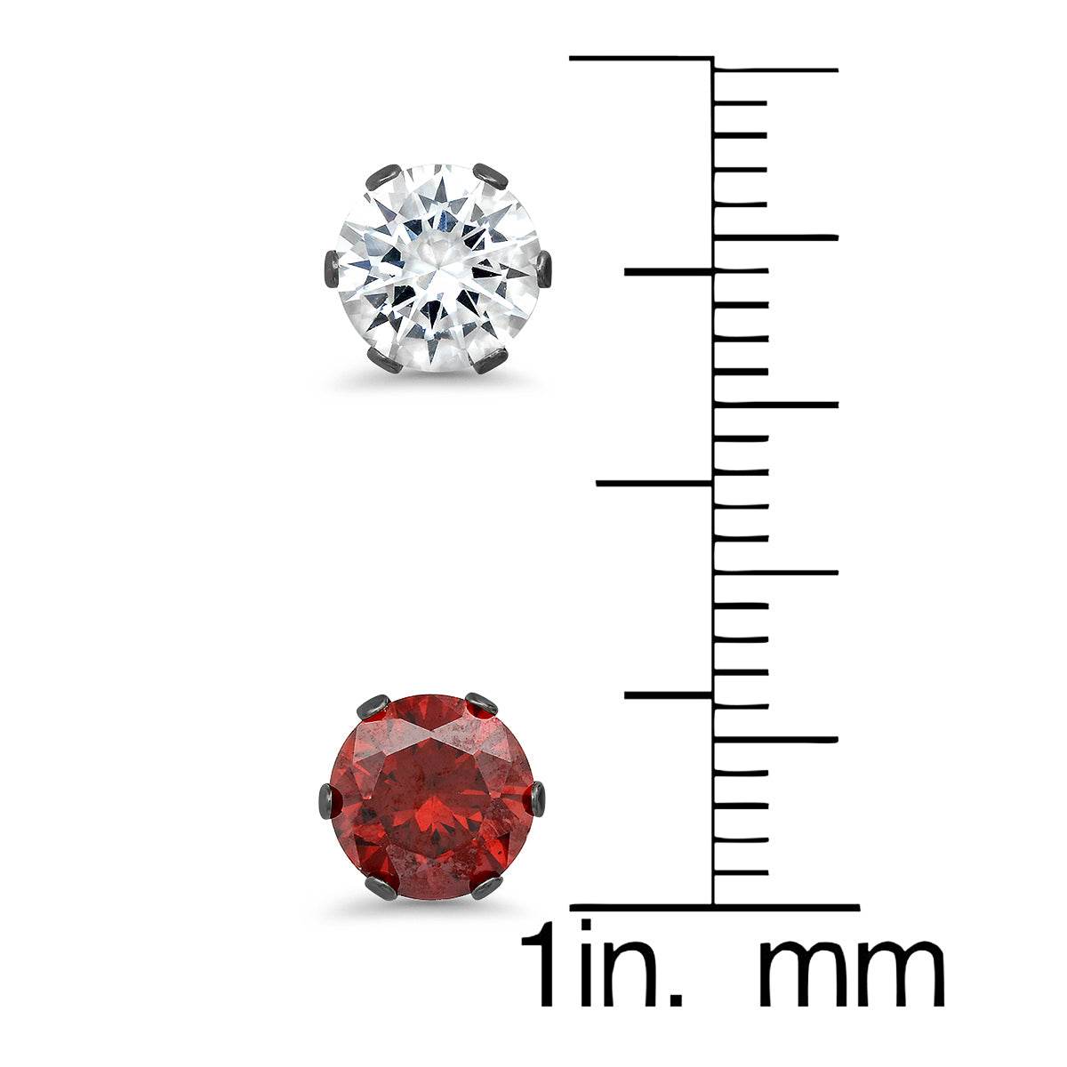 Black CZ + Rainbow Stud Set
