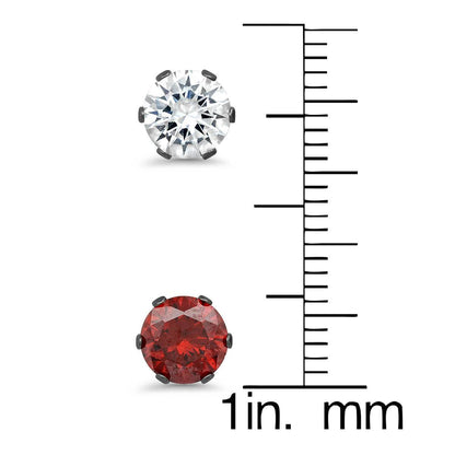 Black CZ + Rainbow Stud Set