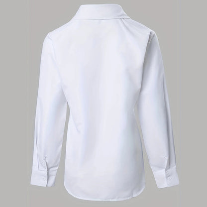 Women’s Contrast Lace Long-Sleeve Button‑Down Blouse