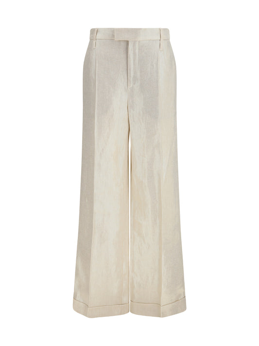 Tailored Linen Pants Panama/Platinum