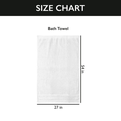 4 Piece Premium Bath Towels Set - 100% Cotton Terry Cloth, Absorbent & Soft, Machine Washable & Quick Dry - 27"x54" Set of 4 - Classic Turkish Towels