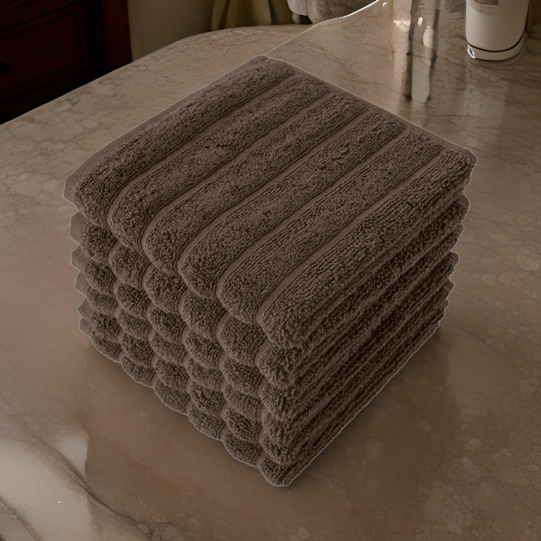 Classic Turkish Towels 100% Turkish Cotton Washcloths Set of 6, Absorbent & Quick Dry, Face Towels Wash Cloths for Hotel, Spa & Gym I 13"x13" - Classic Turkish Towels