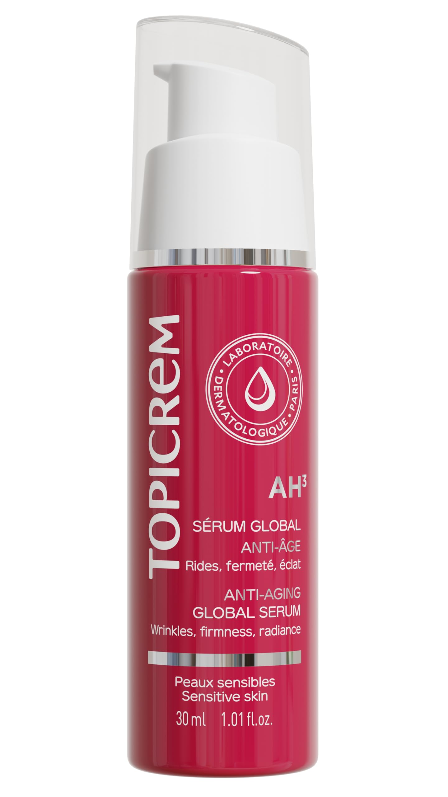 Topicrem Anti-Aging Serum AH3 Global - Hydrating, Anti-Wrinkle, Brightening Serum for Aging Skin with Hyaluronic Acid, Vitamin C & Niacinamide