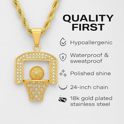 Basketball Hoop Pendant Necklace