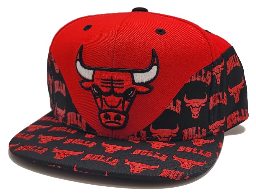 Men's Mitchell & Ness NBA Wave All Over Snap Bulls - Red-Black