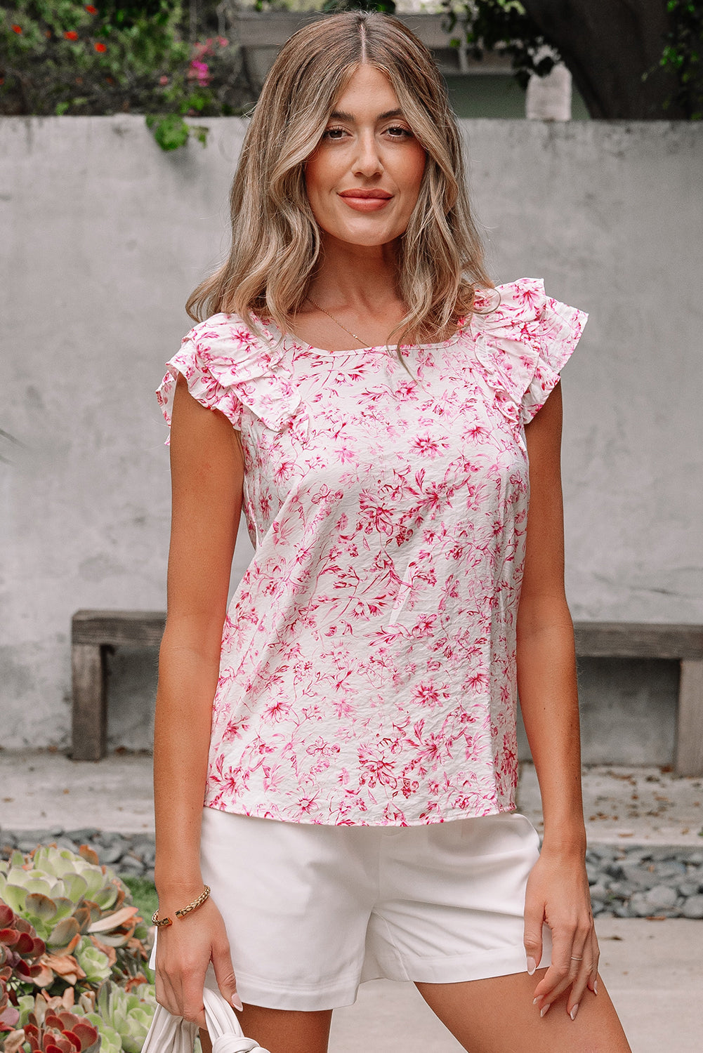 Threaded Pear Aya Bow Back Square Blouse