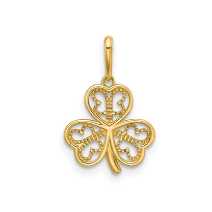 Three Leaf Clover Charm 14K Yellow Gold Pendant