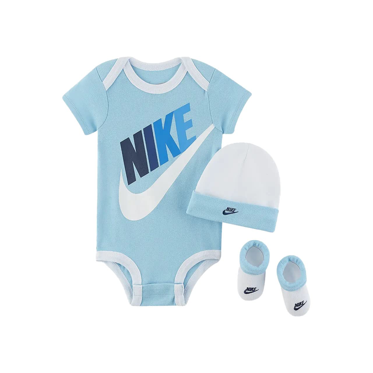 Nike Baby Bodysuit, Hat And Booties 3-Pc Box Set Hats