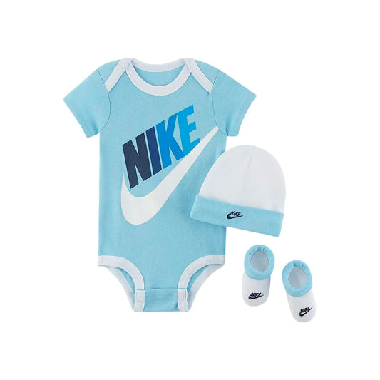 Nike Baby Bodysuit, Hat And Booties 3-Pc Box Set Hats