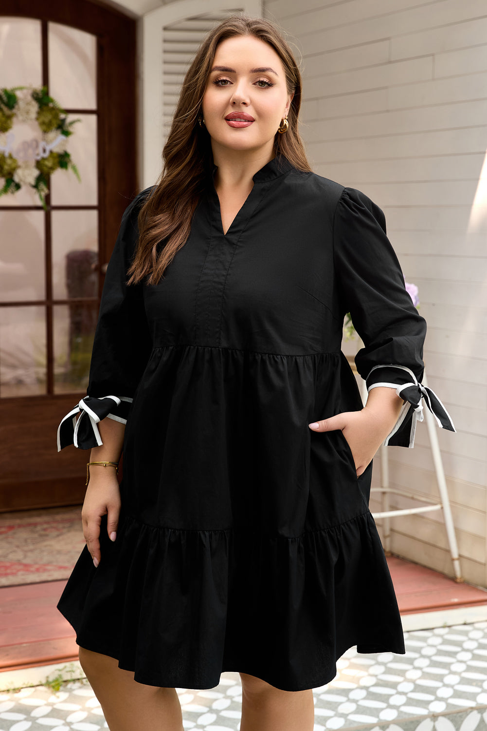 Threaded Pear Dorothy Knot Cuffs Mini PLUS Dress
