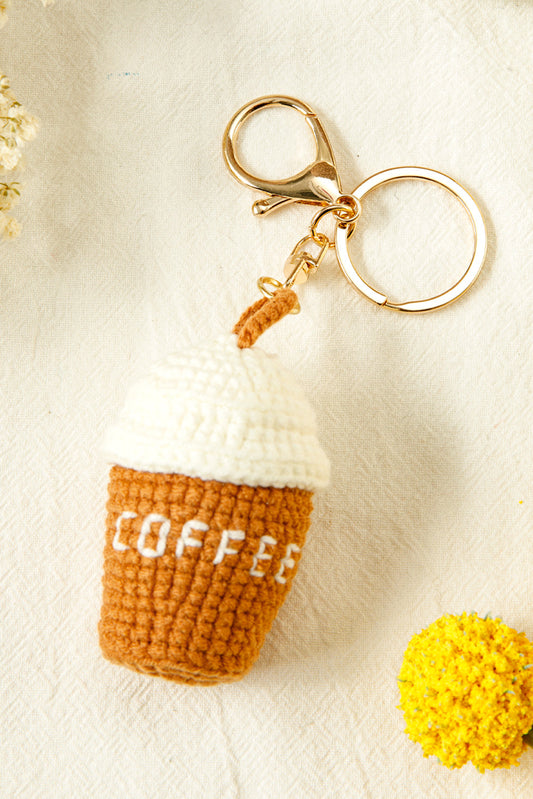 Threaded Pear Lily Crochet Coffee Pendent Keychain