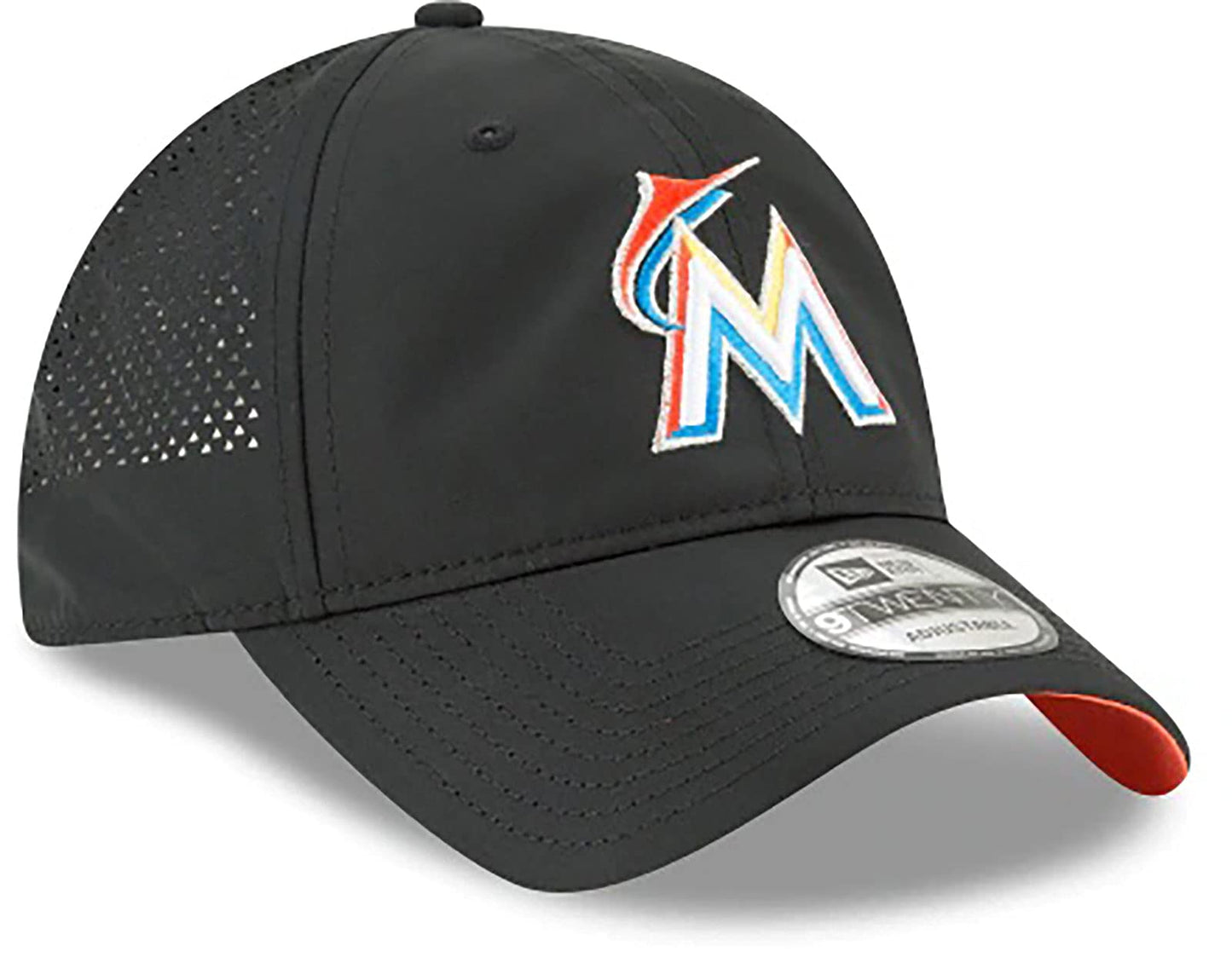 Men's New Era MLB Miami Marlins 920 Perf Piv Hook & Loop - Black