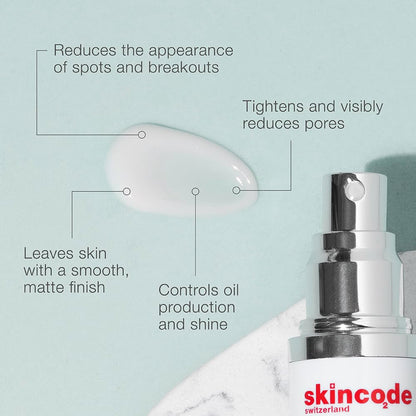 Skincode Oil Control Balancing Serum 30ml - Matte Finish Anti-oxidant Serum for Oily Skin