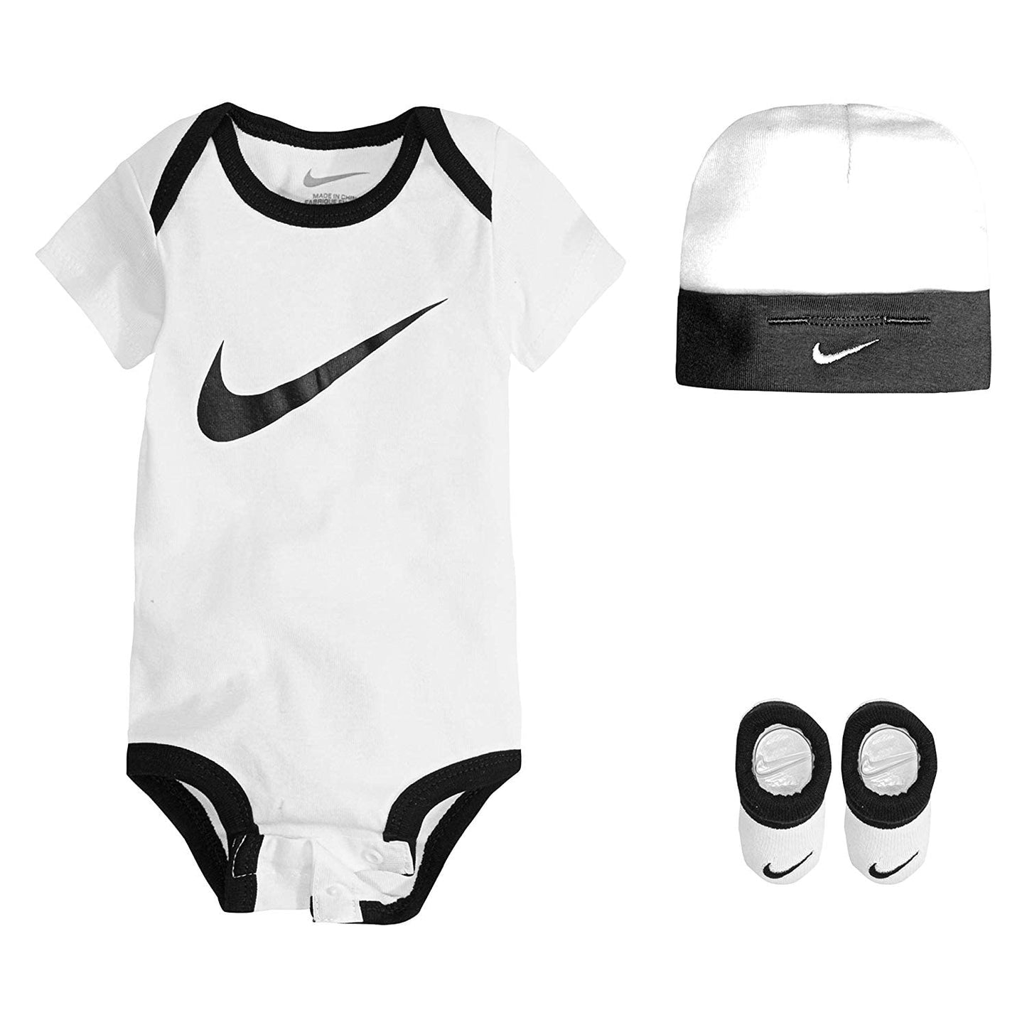 Nike Baby Bodysuit, Hat And Booties 3-Pc Box Set Hats