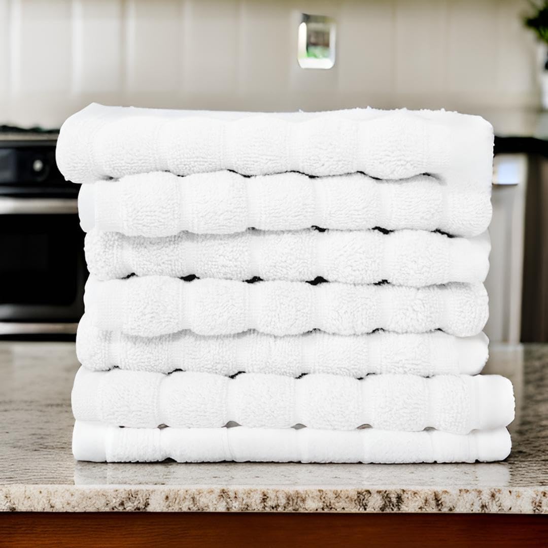 Classic Turkish Towels 100% Turkish Cotton Washcloths Set of 6, Absorbent & Quick Dry, Face Towels Wash Cloths for Hotel, Spa & Gym I 13"x13" - Classic Turkish Towels