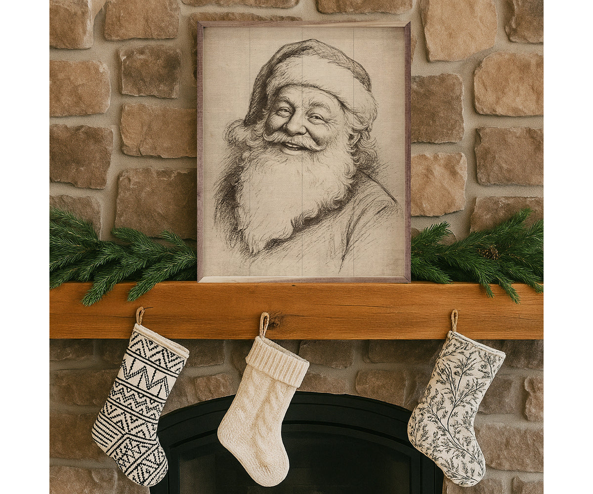 Kendrick Home Santa Claus Linocut