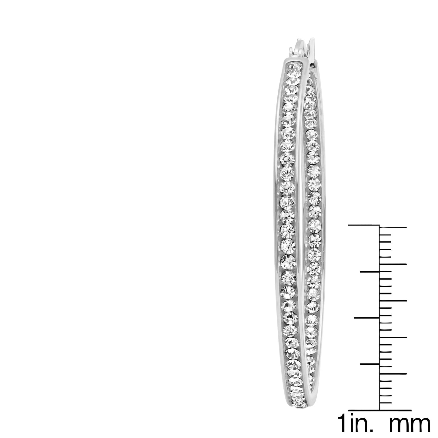 CZ Oval Hoop Earrings