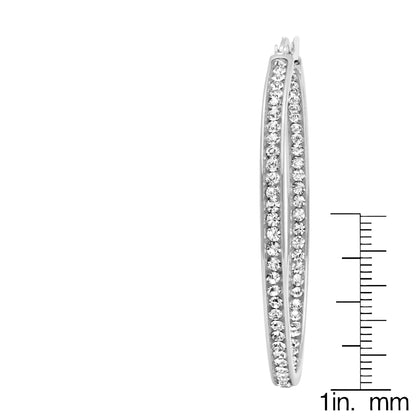 CZ Oval Hoop Earrings