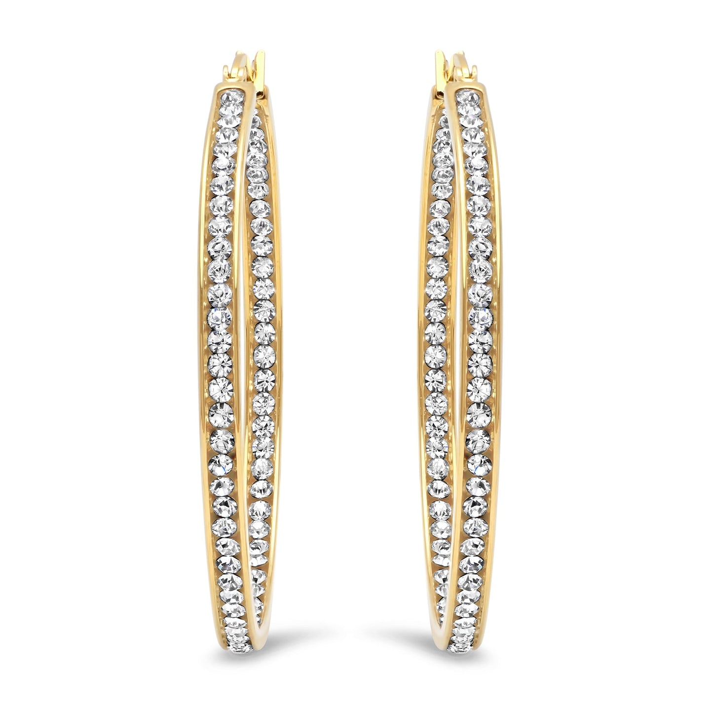 CZ Oval Hoop Earrings
