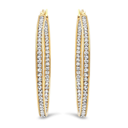 CZ Oval Hoop Earrings