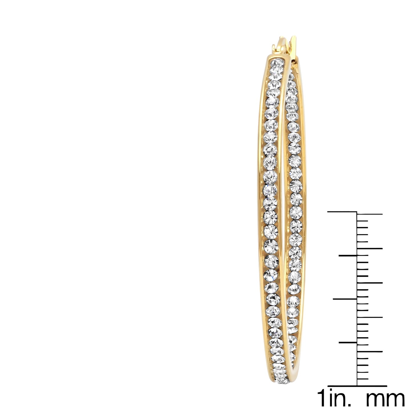 CZ Oval Hoop Earrings